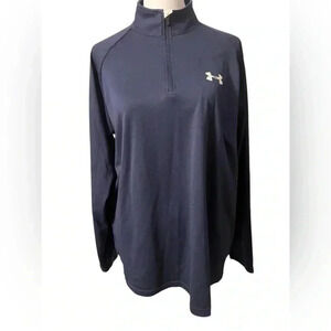 Women’s Under Armour Heat Gear navy blue quarter zip long sleeve Top/jacket MED